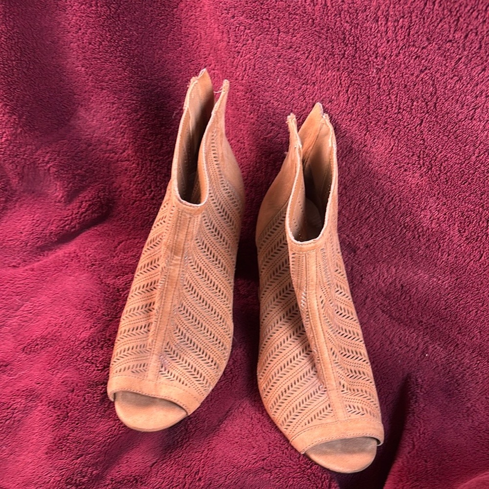 A.P.C. Beige Cut-Out Ankle Booties